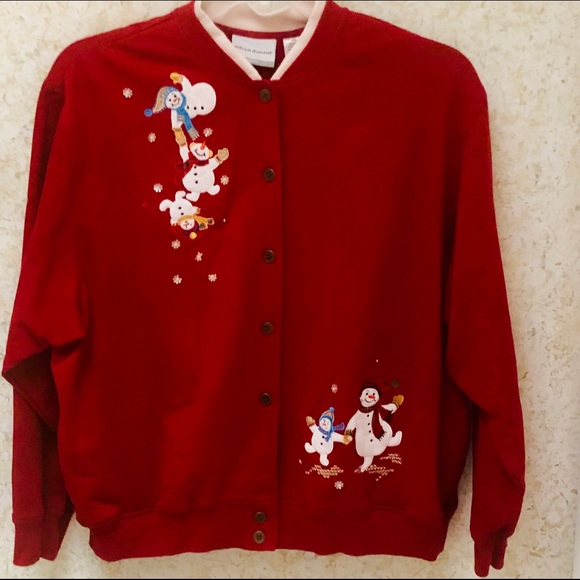 PXL Alfred Dunner Christmas Button Up Jacket - Picture 2 of 6